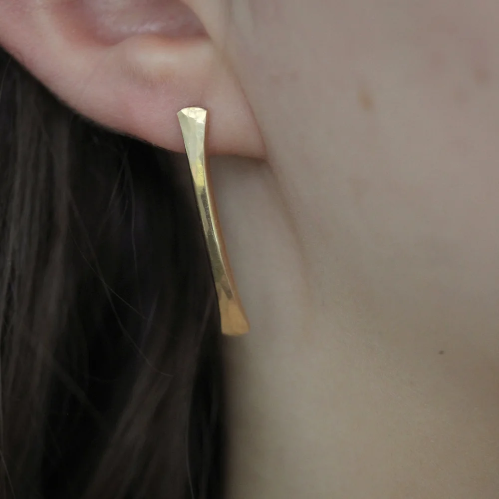 【STONEHENgE】Message〜14K I Love You Earrings F0176 Sixteen Stone by Tiffany Hoop Earrings in Platinum and